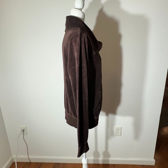 Women's Calvin Klein Brown Velour Zip Jacket - Size XL - Picture 4 of 8